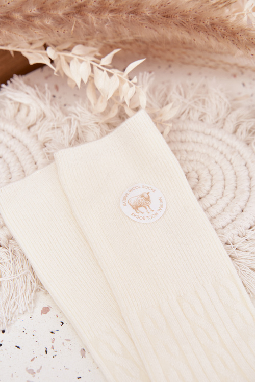 Довгі Вовняні Жіночі Шкарпетки Екрю