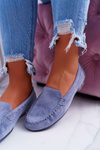 Жіночі замшеві мокасини Sergio Leone Light Blue Winted
