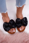 Жіночі шльопанці з великим кокардом Black Big Love