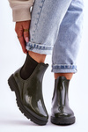 Жіночі сліпони калоші Черевики челсі темно-зелені Larone