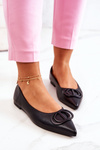 Шкіряні балетки з гострим носом Чорні Rachelle