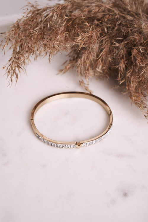 Сталевий браслет із кубічним цирконієм Золота Венера