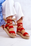 Жіночі зав'язані босоніжки на платформі Red Amrillo