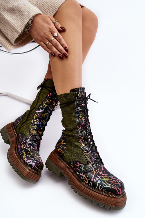 Жіночі робочі шкіряні черевики Maciejka 06203-09 Multicolor