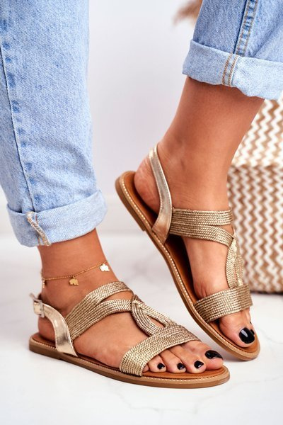 Жіночі босоніжки Flat Gold Rachel