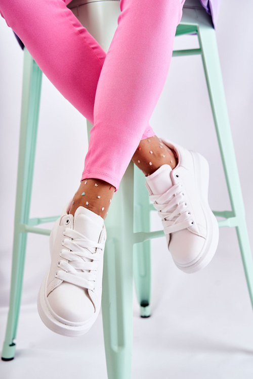 Жіноче спортивне взуття на платформі білі Eliso