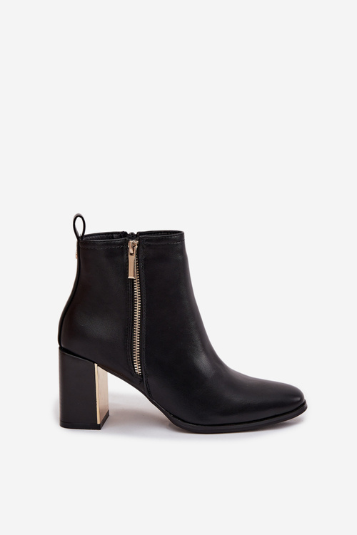 Жіночі чоботи на підборах з екологічної шкіри чорні Camilyn