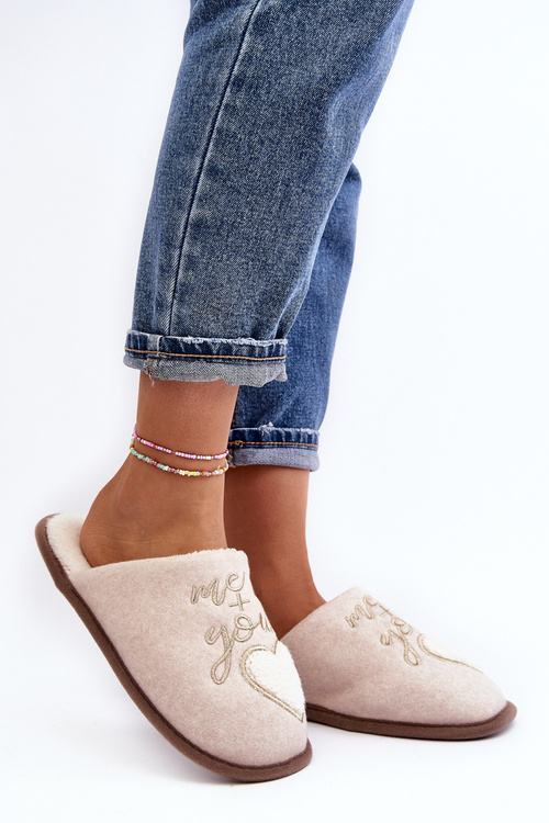 Жіночі класичні сліпони на флісовій підкладці бежеві тапочки Mabira