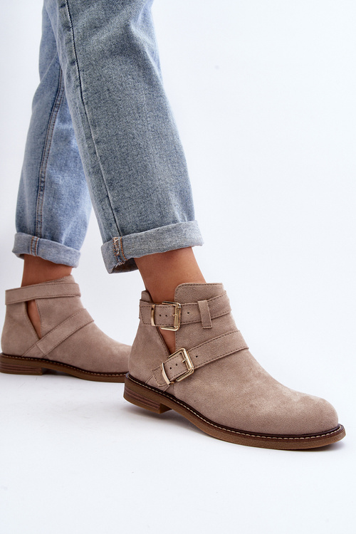 Жіночі ботильйони на плоскій підошві з ремінцями чорного кольору Melviana