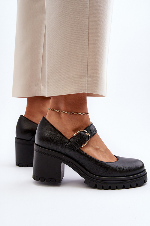 Чорні шкіряні туфлі Zazoo 20166