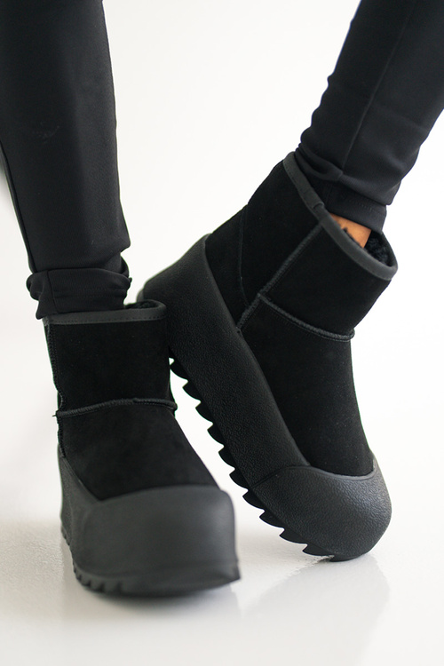 Теплі замшеві зимові черевики на платформі Big Star OO274A213 Чорні