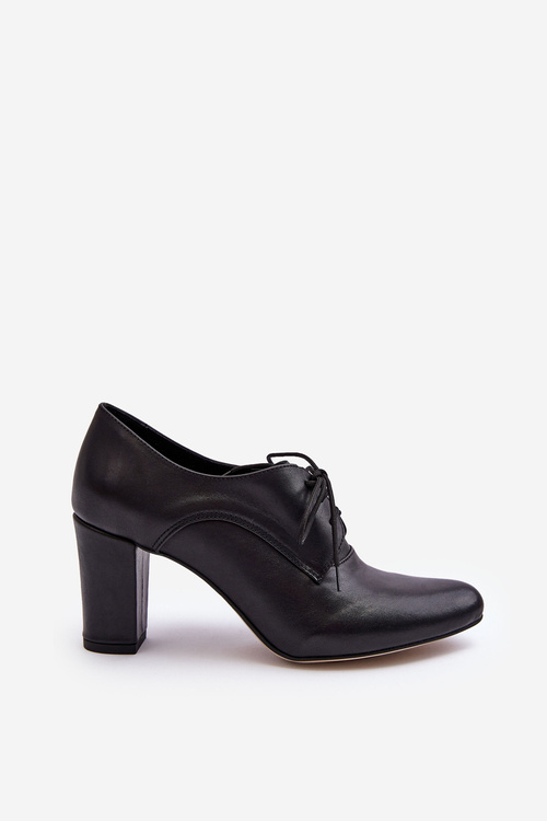 Шкіряні туфлі на підборах Чорні Mavitte