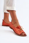 Жіночі шкіряні балетки Zazoo 2660 помаранчеві