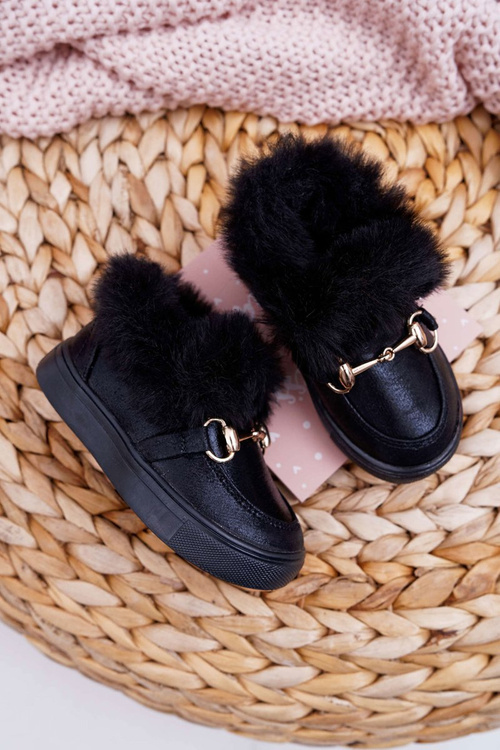 Дитячі тенісні черевики на флісовій підкладці чорні Grendy