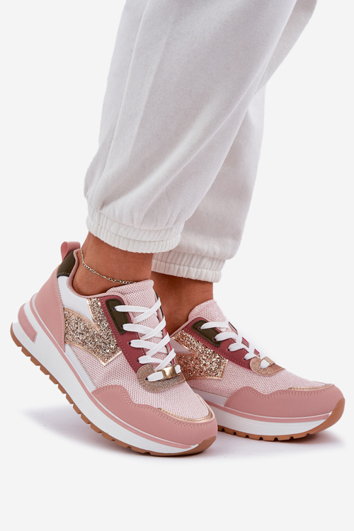 Блискучі Спортивні Черевики Для Жінок Рожеві Leesema