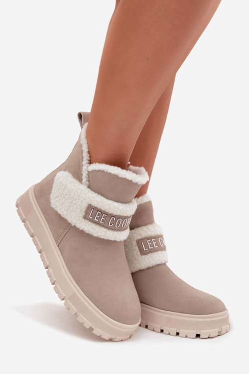 Зимові чоботи Жіночі з натурального замшу з хутром Lee Cooper LCJ 25 01 3739 Світло-сірі