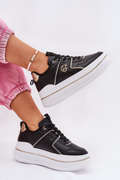 Жіночі Спортивні Черевики На Платформі Чорні Caldeno