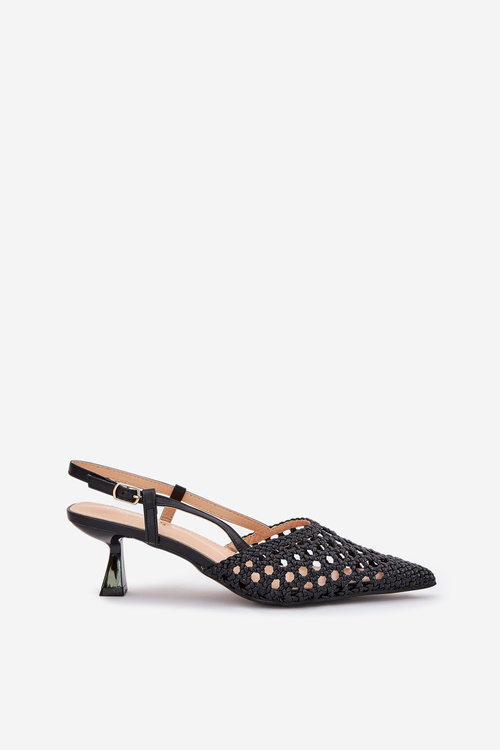 Туфлі На Шпильці З Гострим Носом І Відкритою Пятою Чорні Umirana