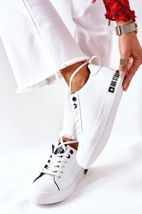 Жіночі шкіряні кросівки BIG STAR II274031 біло-чорні