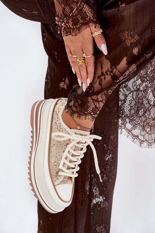 Жіночі Кросівки На Масивній Платформі S.Barski BF51-101 Бежеві