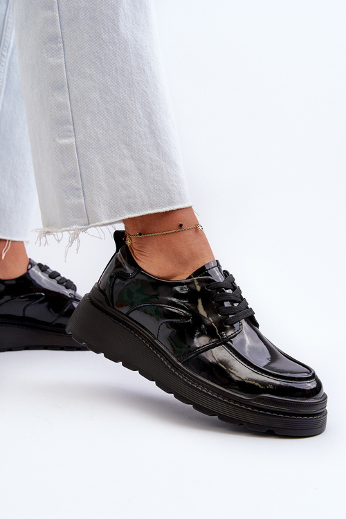 Туфлі жіночі лаковані Натуральна шкіра Чорні Scadaria