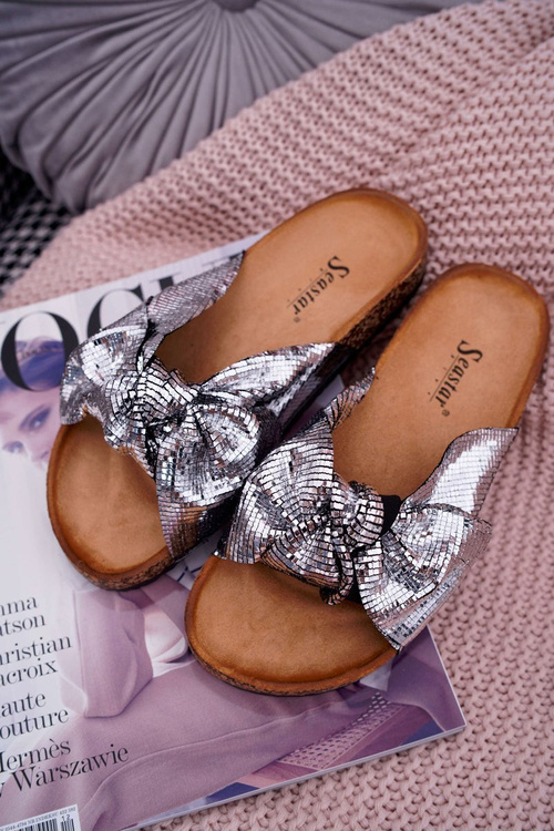 Коркові шльопанці з Enchain Silver Metallics