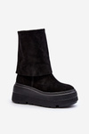 Замшеві черевики на платформі Maciejka Чорні 05319-01