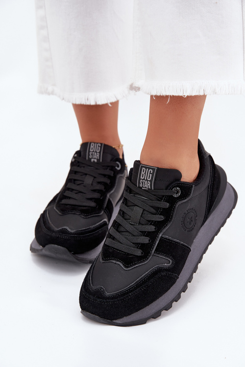 Шкіряні Жіночі Кросівки Big Star OO274529 HI-POLY SYSTEM Чорні