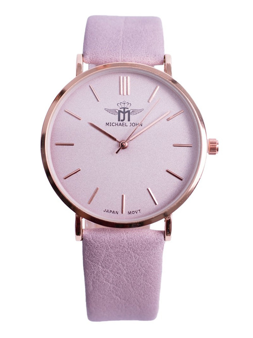Жіночий годинник Michael John Florence 40 мм, рожевий ремінець
