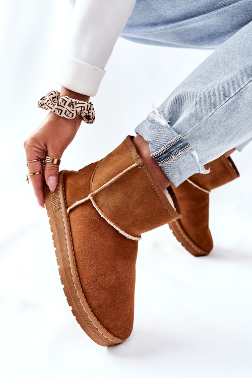 Жіночі зимові шкіряні черевики Big Star II274441 Camel