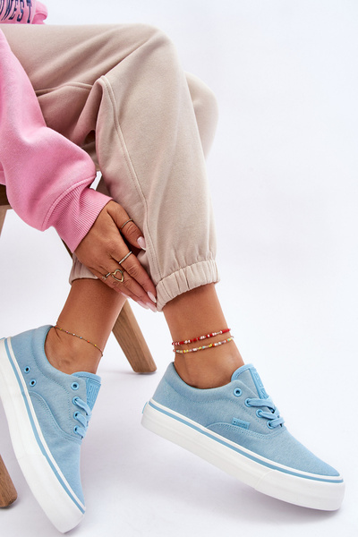 Тканинні кросівки на платформі Big Star LL274146 Світло-блакитні