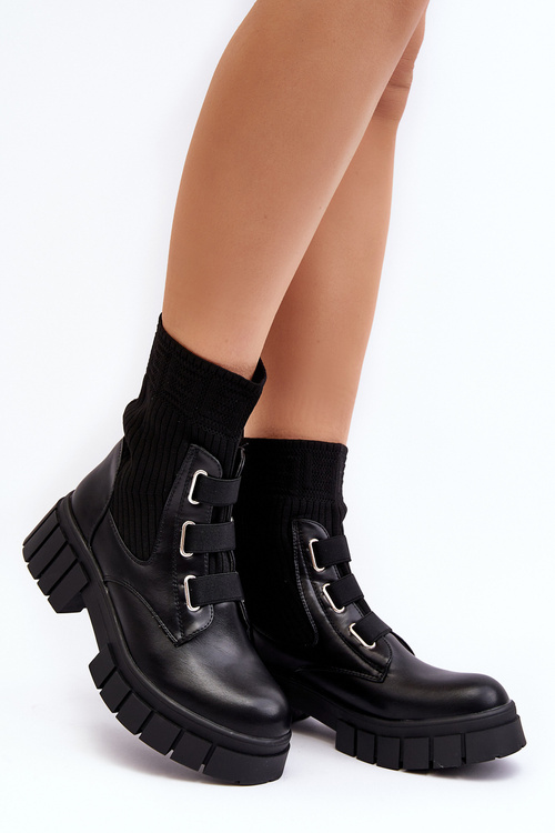 Черевики на плоскій підошві з носком чорного іногоя