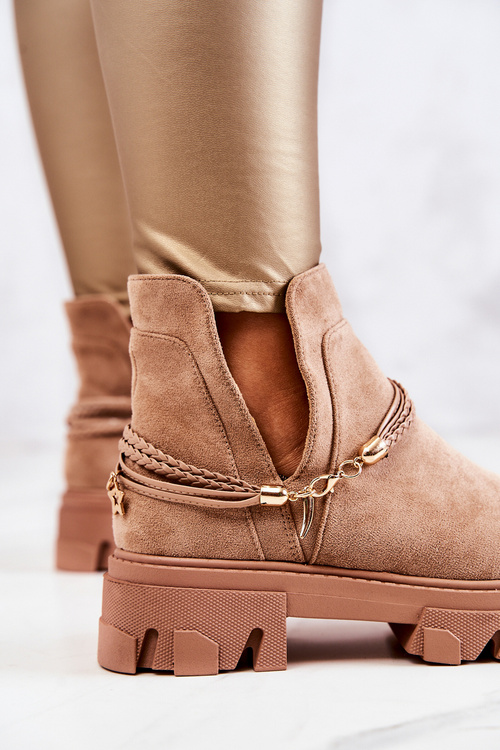 Замшеві робочі черевики без лямок бежеві Moriah