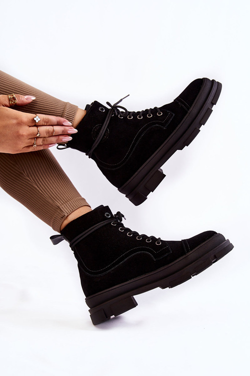 Замшеві теплі черевики Big Star KK274525 Чорні