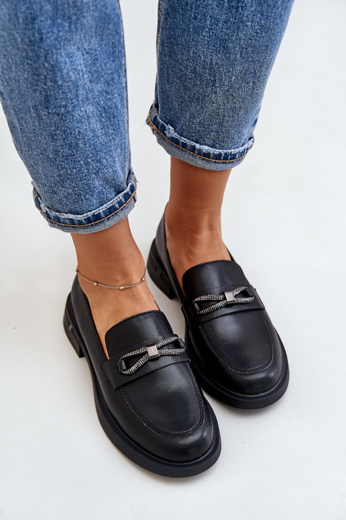 Жіночі мокасини з натуральної шкіри Vinceza 62181 Чорні