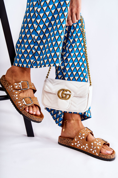 Замшеві тапочки зі стразами Коричневий Dalvio