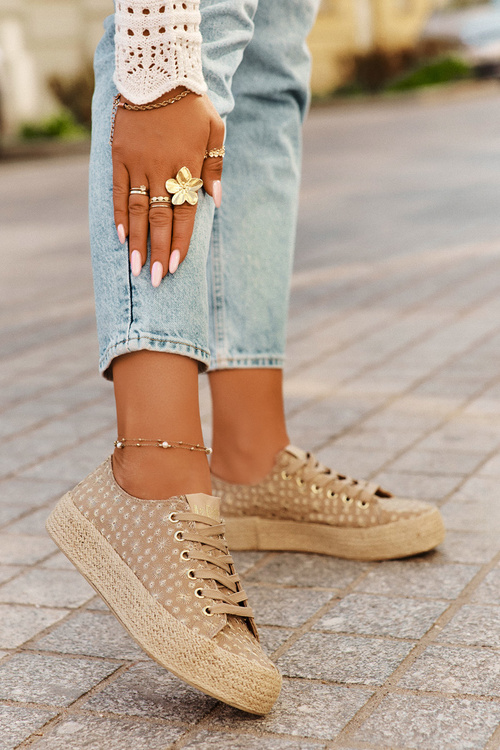 Візерункові Жіночі Кросівки На Платформі З Плетінням Lee Cooper LCW-25-08-3646L Khaki