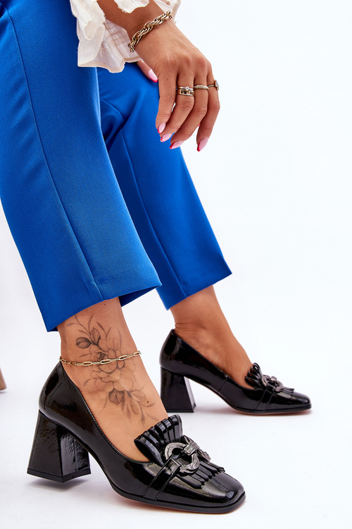 Зручні лаковані шкіряні туфлі Black Mercy