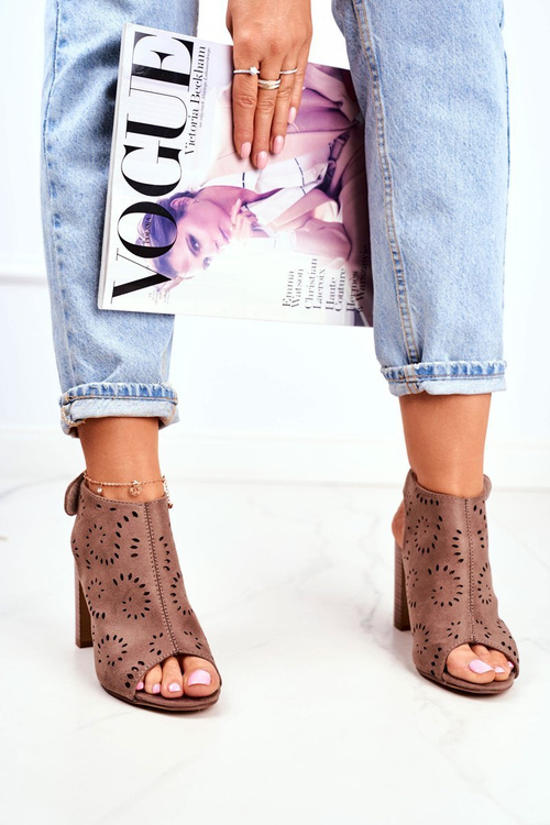 Жіночі босоніжки на високому каблуці хакі Rules