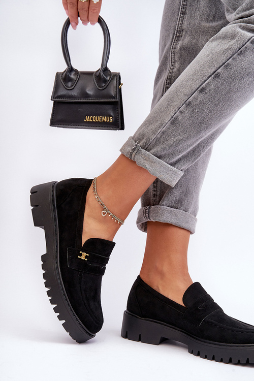 Декоровані замшеві мокасини Black Esperta