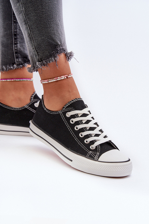 Жіночі класичні низькі чорні кросівки Caelira