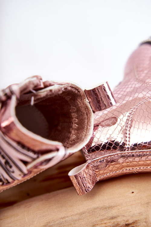 Дитячі теплі шкіряні черевики Дотті рожеві