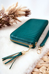 Великий стьобаний гаманець із зеленим ремінцем