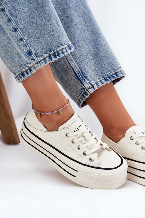 Жіночі Шкіряні Кросівки На Платформі GOE RR2N4106 Білі