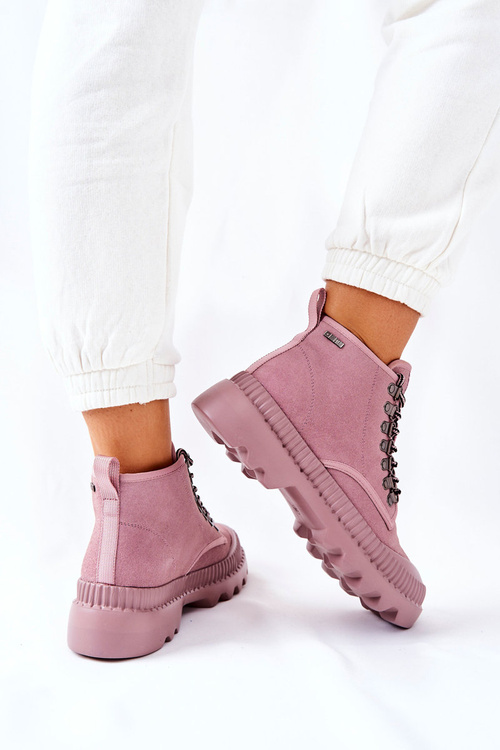 Шкіряні черевики Trapper Big Star II274367 Рожеві