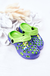 Дитячі поролонові тапочки Crocs Navy-Green Jupiter