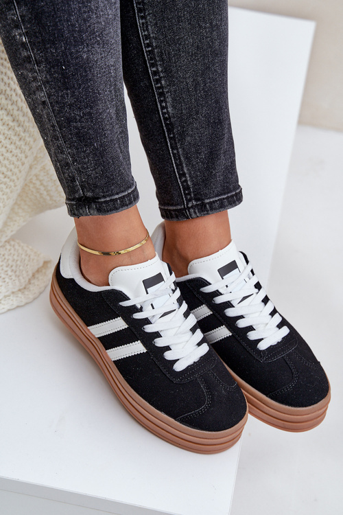 Кросівки жіночі на платформі чорні Egelia