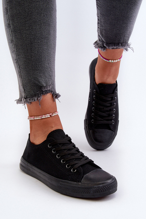 Жіночі класичні низькі чорні кросівки Caelira