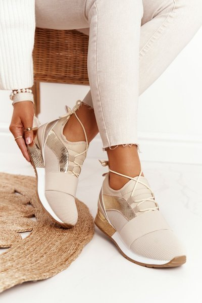 Жіноче спортивне взуття Кросівки Beige-Gold Netta