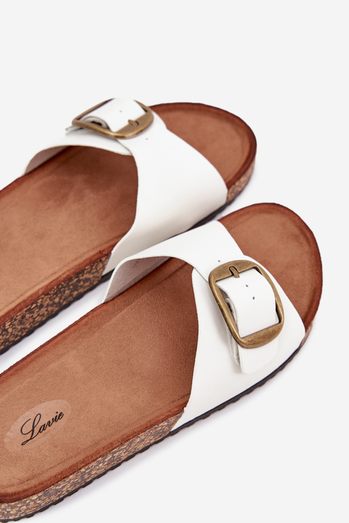 Жіночі Сандалі На Корковій Платформі З Пряжкою Білі Vianara